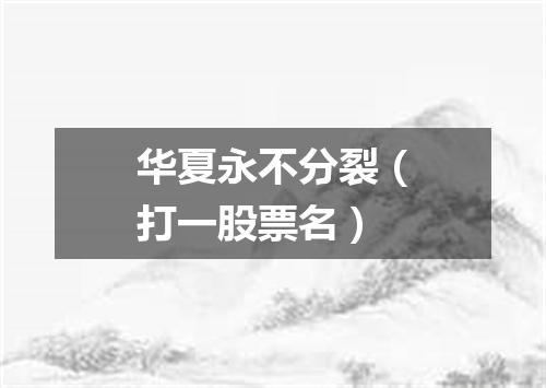 华夏永不分裂（打一股票名）