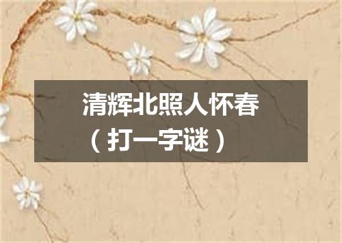 清辉北照人怀春（打一字谜）