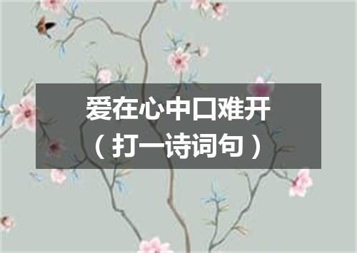 爱在心中口难开（打一诗词句）