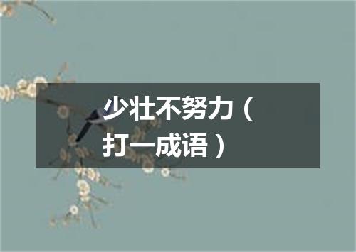 少壮不努力（打一成语）