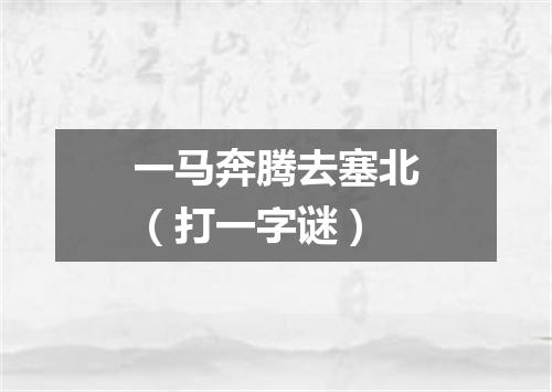 一马奔腾去塞北（打一字谜）