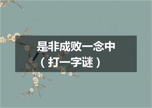 是非成败一念中（打一字谜）