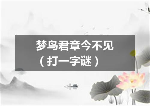 梦鸟君章今不见（打一字谜）
