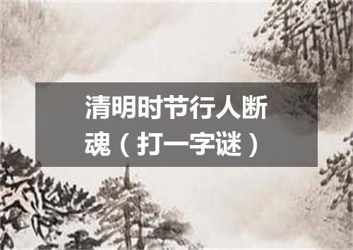 清明时节行人断魂（打一字谜）