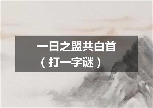 一日之盟共白首（打一字谜）
