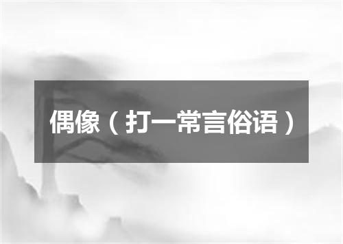 偶像（打一常言俗语）