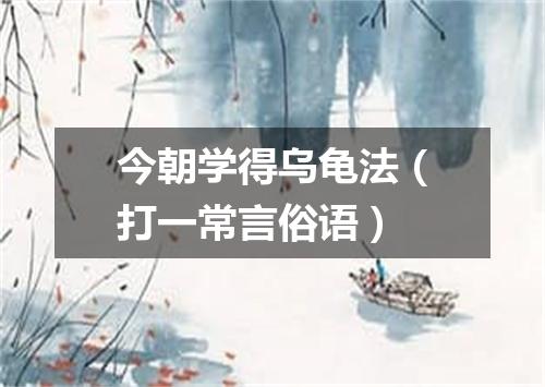 今朝学得乌龟法（打一常言俗语）