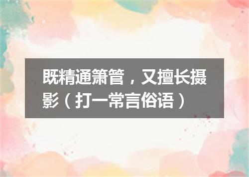 既精通箫管，又擅长摄影（打一常言俗语）
