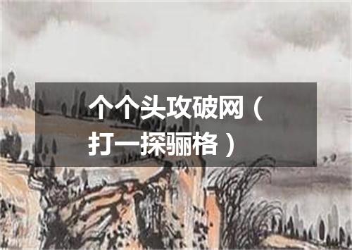 个个头攻破网（打一探骊格）
