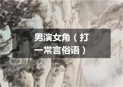 男演女角（打一常言俗语）