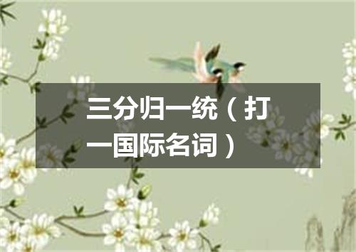 三分归一统（打一国际名词）