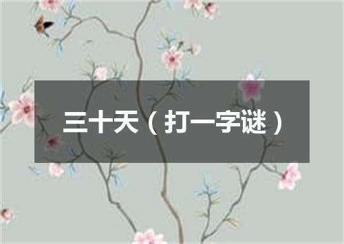 三十天（打一字谜）