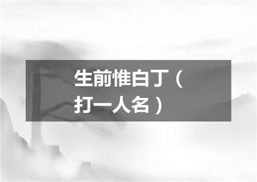 生前惟白丁（打一人名）