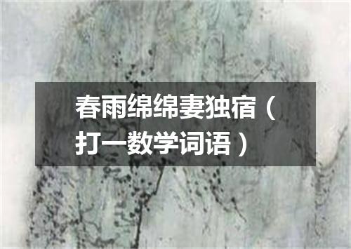 春雨绵绵妻独宿（打一数学词语）