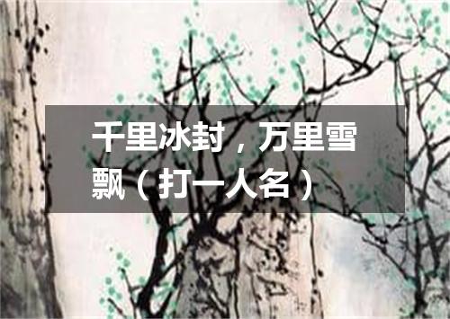 千里冰封，万里雪飘（打一人名）