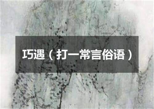 巧遇（打一常言俗语）