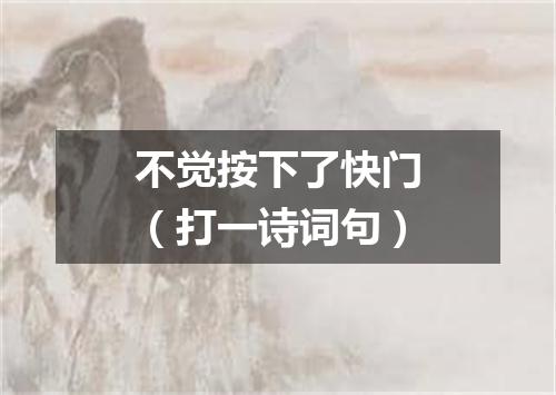 不觉按下了快门（打一诗词句）
