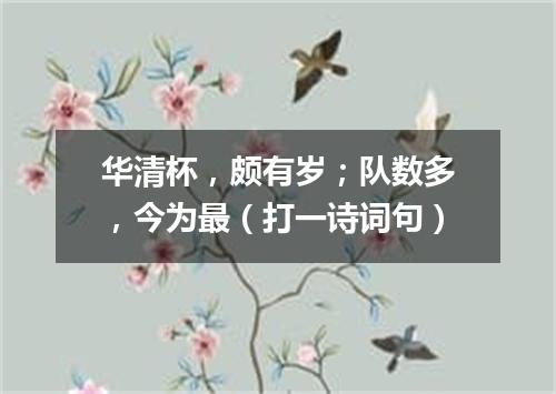 华清杯，颇有岁；队数多，今为最（打一诗词句）