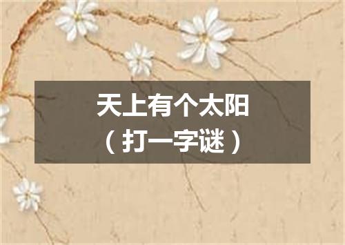 天上有个太阳（打一字谜）