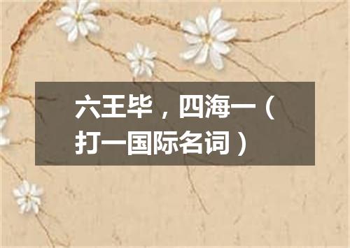 六王毕，四海一（打一国际名词）