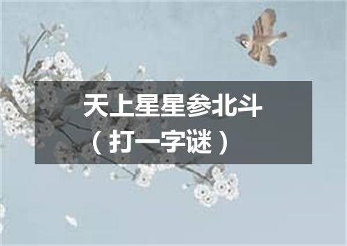 天上星星参北斗（打一字谜）
