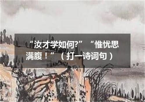 “汝才学如何?”“惟忧思满腹！”（打一诗词句）