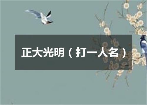 正大光明（打一人名）