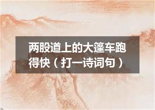 两股道上的大篷车跑得快（打一诗词句）
