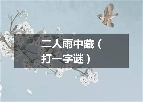 二人雨中藏（打一字谜）