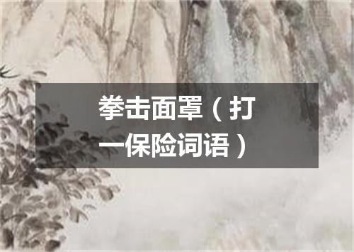 拳击面罩（打一保险词语）