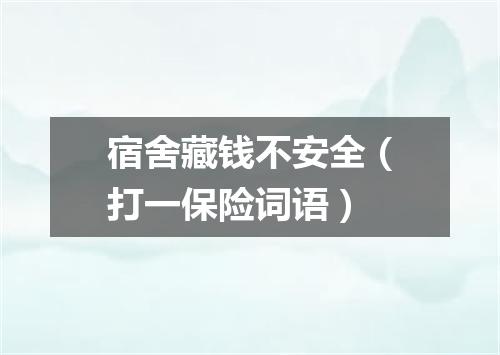 宿舍藏钱不安全（打一保险词语）