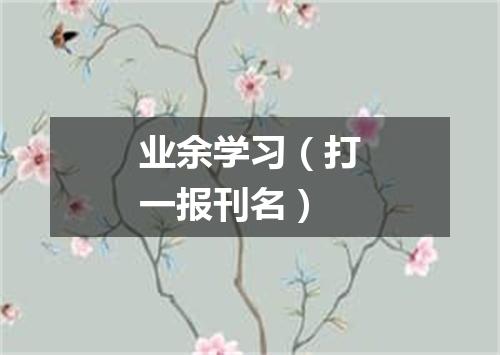 业余学习（打一报刊名）