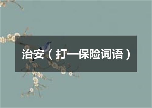 治安（打一保险词语）