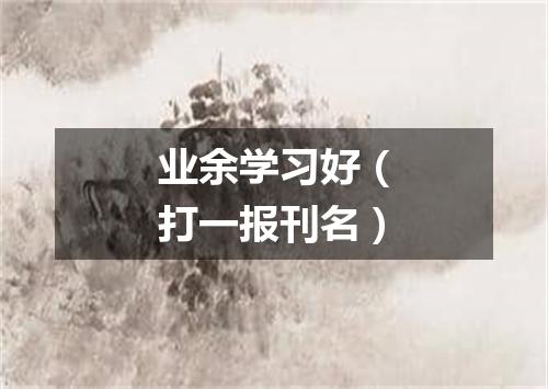 业余学习好（打一报刊名）
