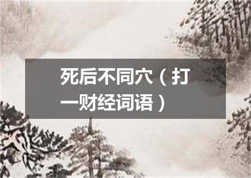 死后不同穴（打一财经词语）