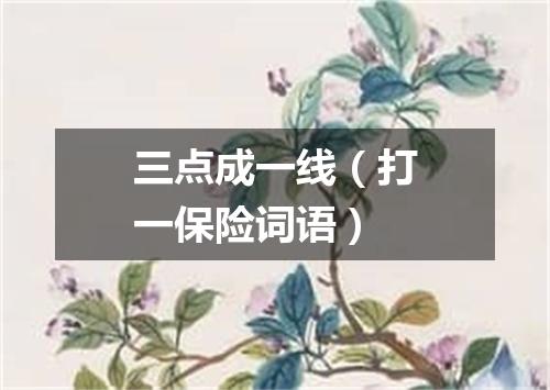 三点成一线（打一保险词语）