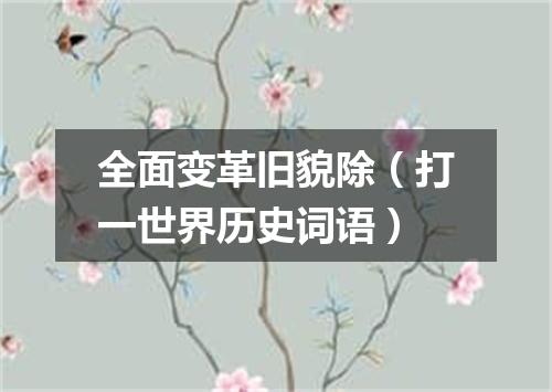 全面变革旧貌除（打一世界历史词语）
