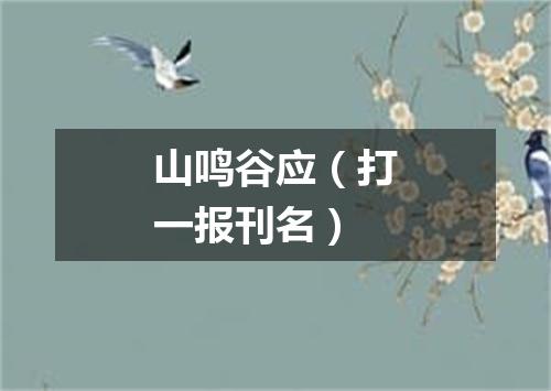 山鸣谷应（打一报刊名）