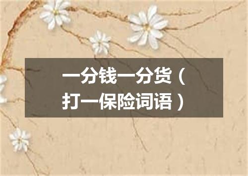 一分钱一分货（打一保险词语）