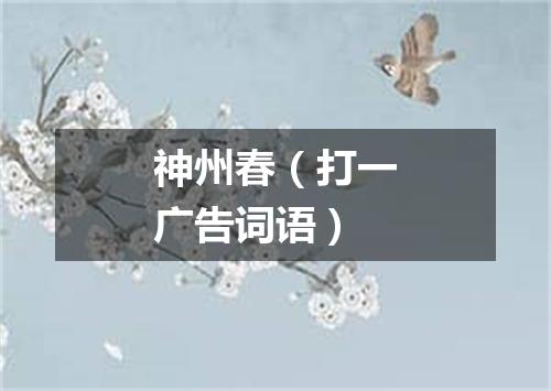 神州春（打一广告词语）