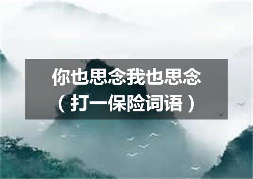 你也思念我也思念（打一保险词语）