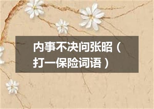内事不决问张昭（打一保险词语）