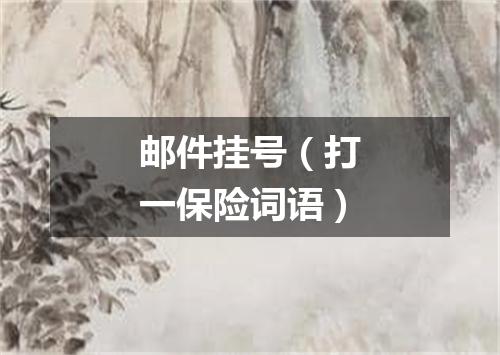 邮件挂号（打一保险词语）
