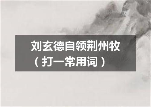 刘玄德自领荆州牧（打一常用词）