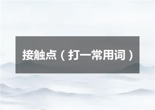 接触点（打一常用词）