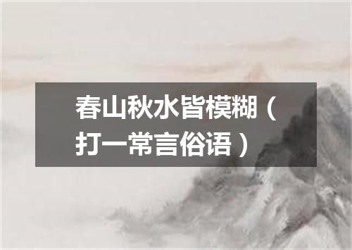春山秋水皆模糊（打一常言俗语）