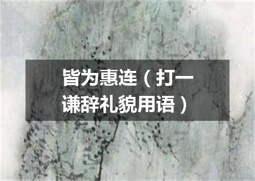 皆为惠连（打一谦辞礼貌用语）