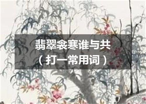 翡翠衾寒谁与共（打一常用词）