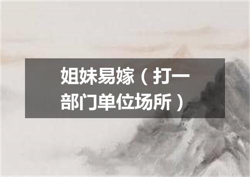 姐妹易嫁（打一部门单位场所）
