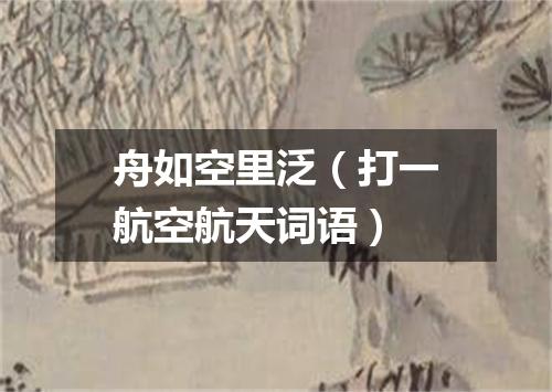 舟如空里泛（打一航空航天词语）